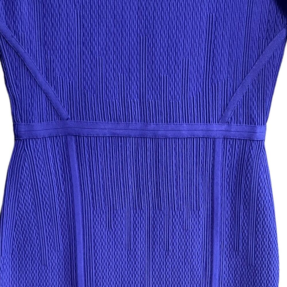 Diane Von Furstenberg Bandage Bodycon Dress S/M Blue Knit Long Sleeve Cocktail - Picture 7 of 9